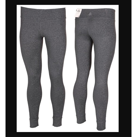 Reebok Lux Legging Women 3X 22W Gray Speedwick Mid Rise Gym Training Pants NWT - Picture 7 of 14